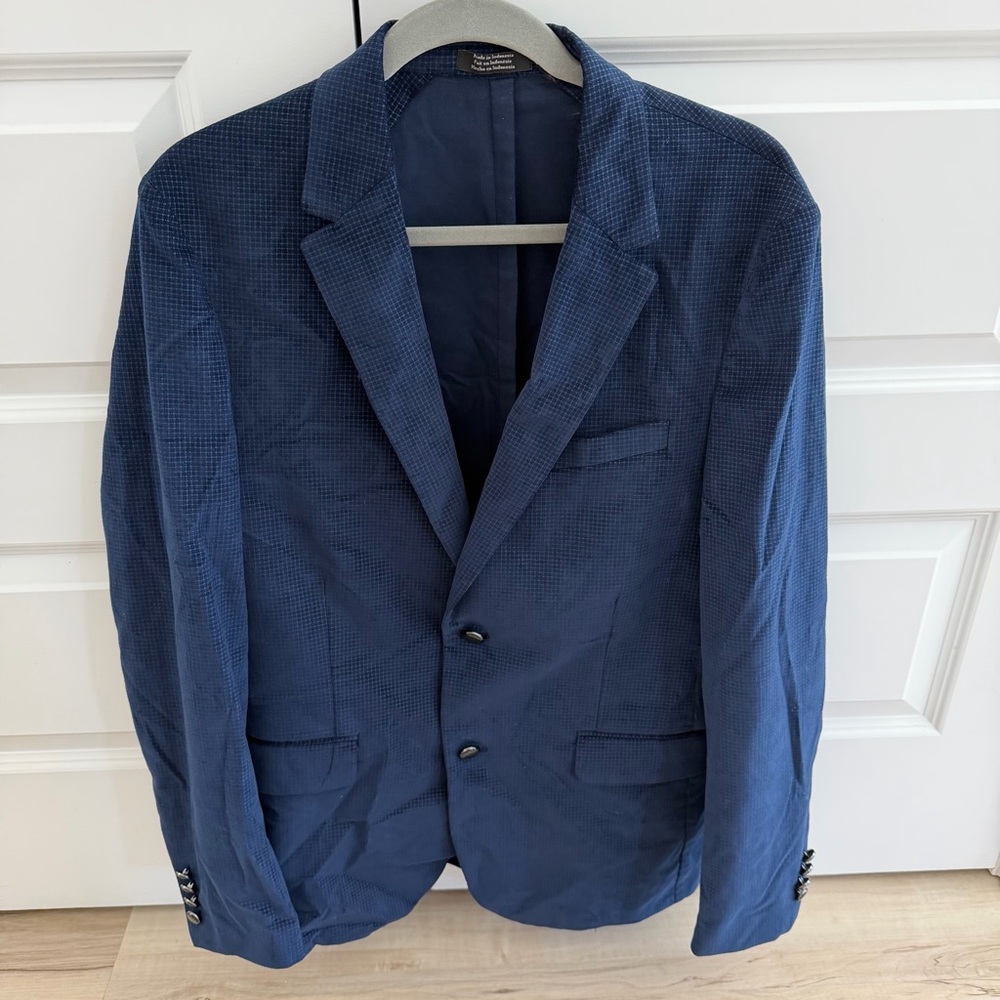 Vince Camuto Men's Navy Blue Textured Sport Coat